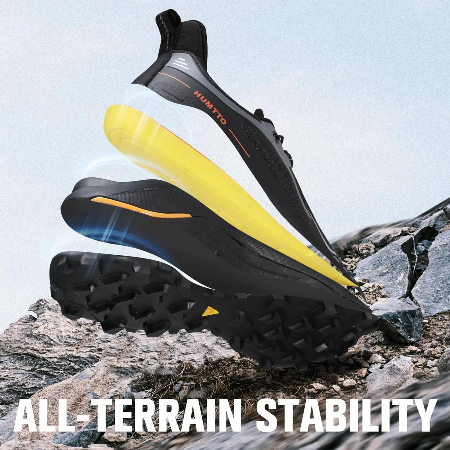HUMTTO Men's Trail Running Shoes Quick Laces Cross Training Shoes Comfortable Breathable Anti Slip Walking Outdoors Athletic Sneakers