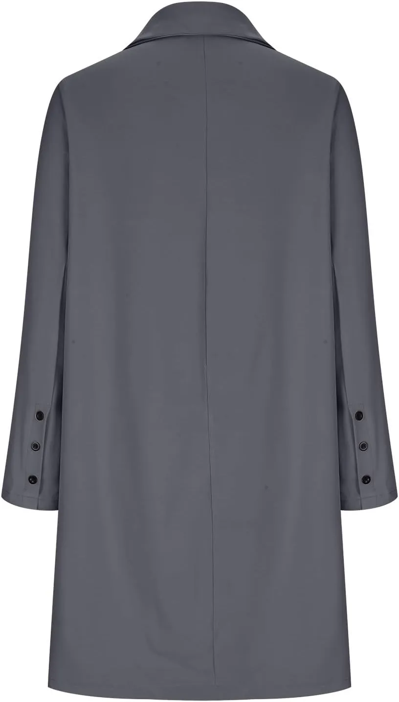 Hvyesh Women's Wool Blend Trench Winter Jackets Mid Long Warm Pea Coats Dressy Casual Double Breasted Overcoat with Pockets