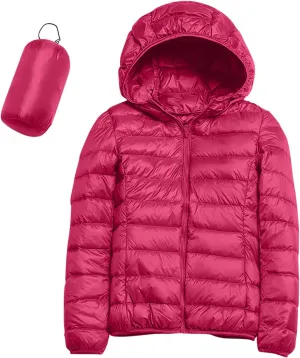 iLH Womens Cotton Padded Lightweight Coat Hooded Turtle Neck Full Zip Windbreaker Jackets For Women Leisure Thermal Coat