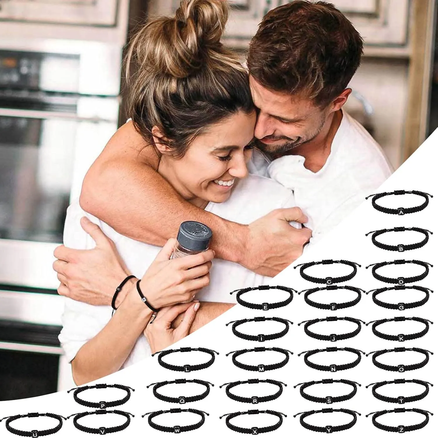 Initial Bracelets for Women Men Gifts for Her Teen Girl Best Friend Birthday Graduation Dainty Braided Bracelets Letter A-Z Charm Adjustable Link Mother's Day Jewelry Mom Valentine's Day Jewelry
