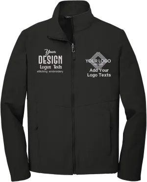 INK STITCH Men J901 Custom Embroidery Logo Texts Collective Soft Shell Zip Up Jackets