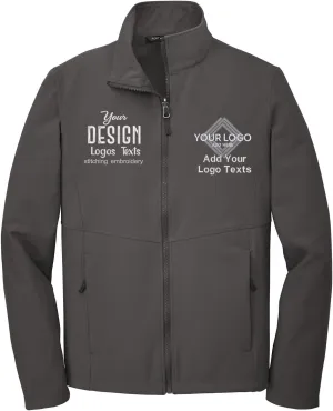 INK STITCH Men J901 Custom Embroidery Logo Texts Collective Soft Shell Zip Up Jackets