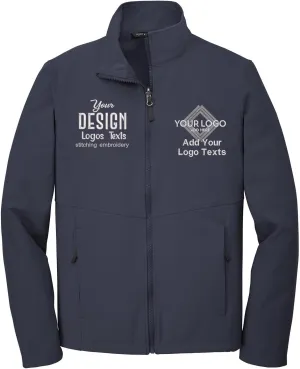 INK STITCH Men J901 Custom Embroidery Logo Texts Collective Soft Shell Zip Up Jackets