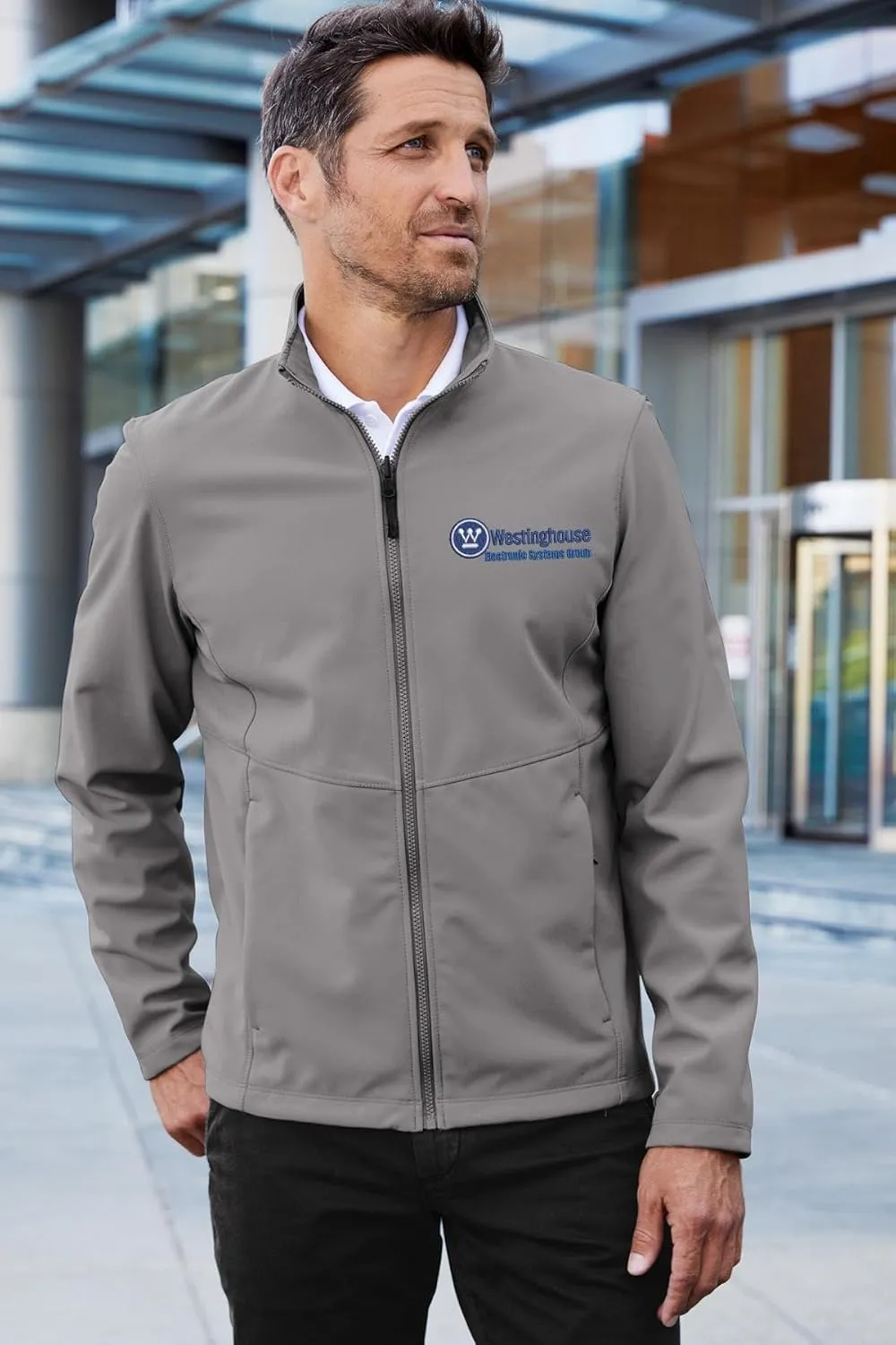 INK STITCH Men J901 Custom Embroidery Logo Texts Collective Soft Shell Zip Up Jackets