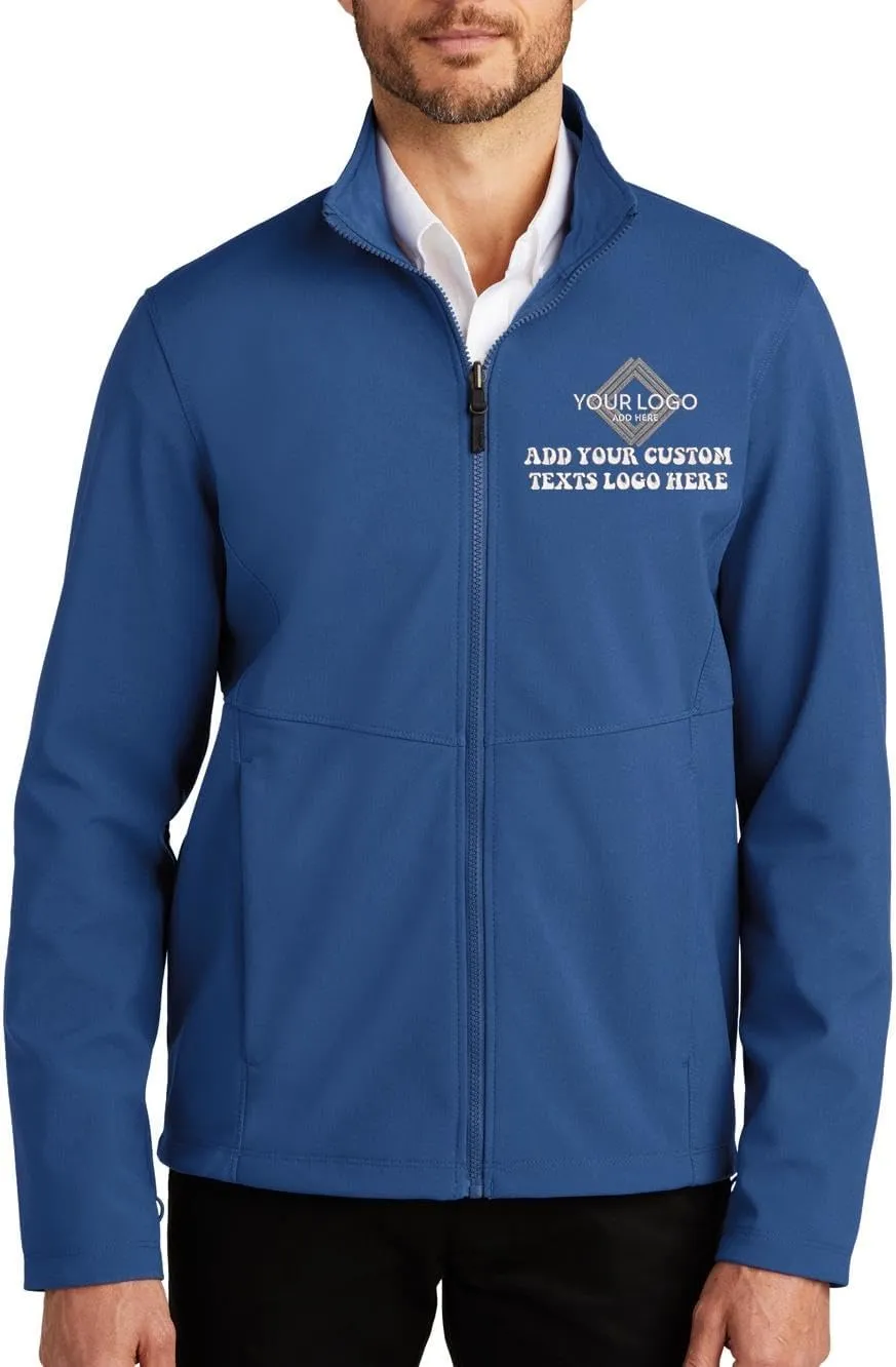 INK STITCH Men J901 Custom Embroidery Logo Texts Collective Soft Shell Zip Up Jackets