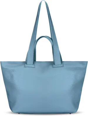 Italian Genuine Calf Leather Tote Satchel Bag for Women with Zipper & Double Straps | Wide Large Work Laptop Shoulder Handbag