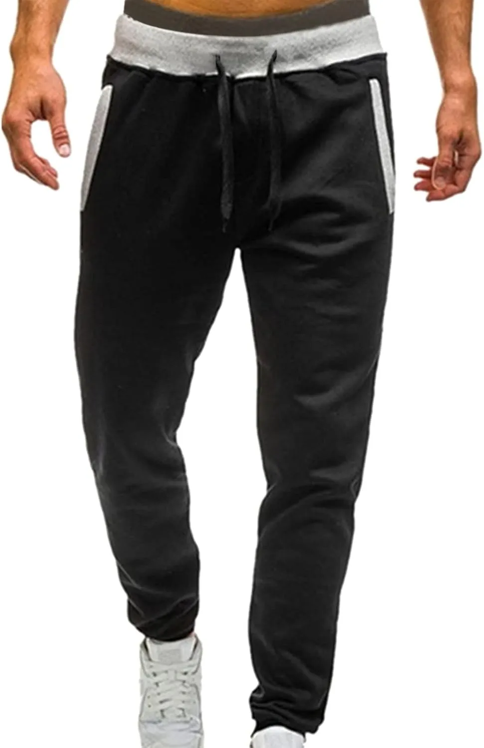 Joggers for Men Elastic Waist Baggy Plus Size Sweatpants Lightweight Stretch Workout Athletic Pants Casual Drawstring Trouser