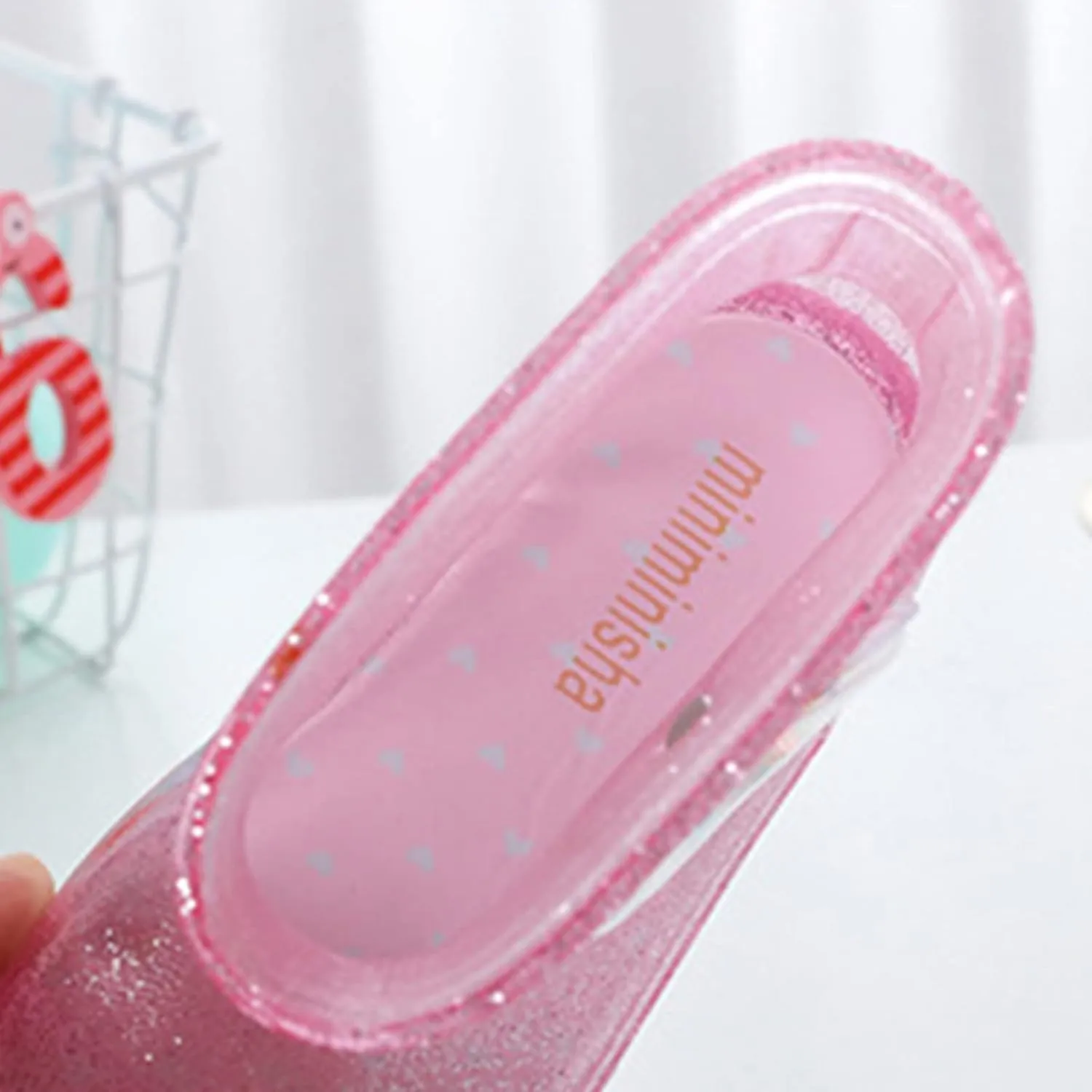 Kids Rain Boots, Toddler Waterproof Rubber Soft Sole Rain Boots for Girls Boys Heart Patterns Glitter Water Shoes