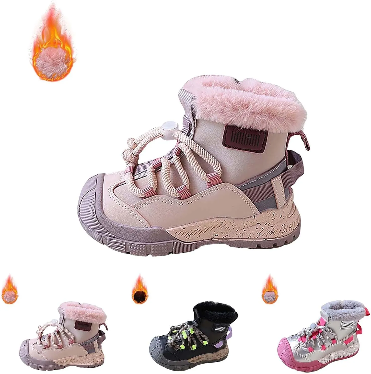 Kids Water Resistan Hiking Boots Boys Girls Anti Collision Anti-Ski Athletic Outdoor Adventur Trkking Shoes