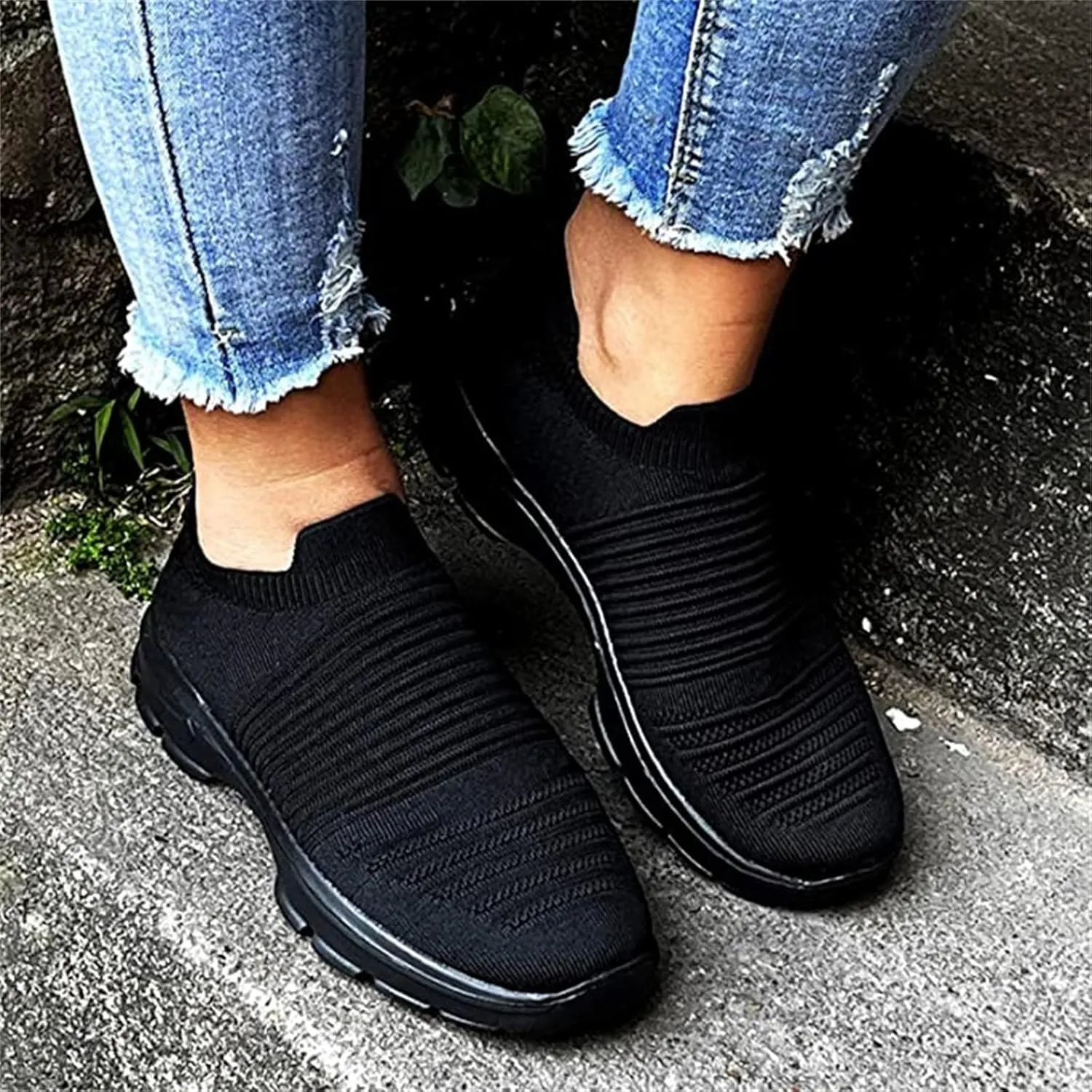 Ladmiple Running Shoes Womens Slip On Walking Shoes Breathable Tennis Shoes Athletic Casual Sneakers for Gym Workout
