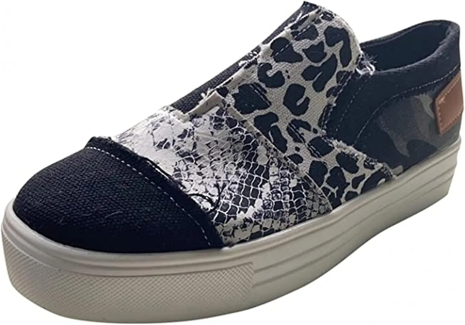 Ladmiple Shoes For Women Sneakers Slip Ons Walking Shoes Non Slip Lightweight Gym Fashion Lace Up Platform Flats Loafers