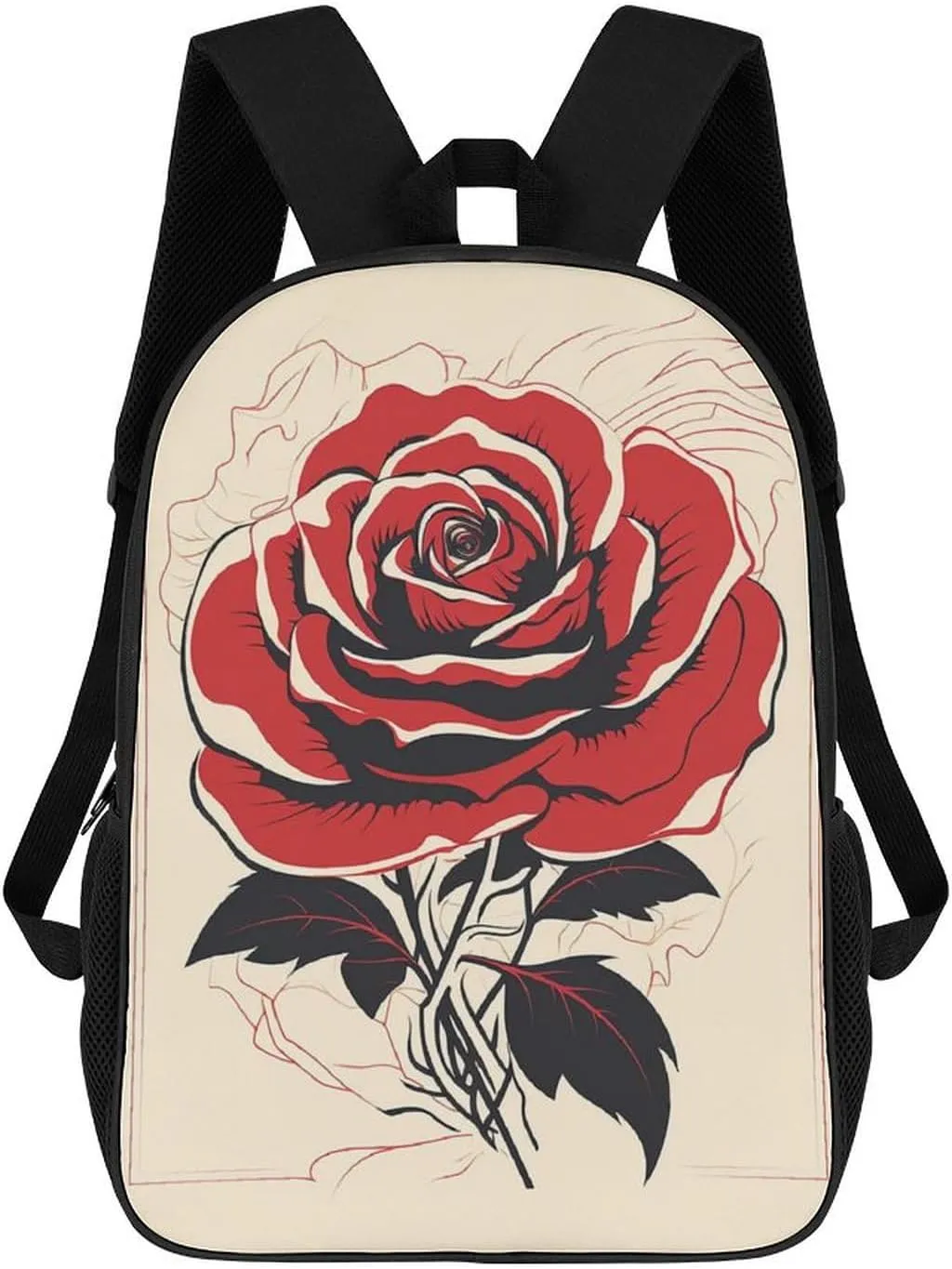 Laptop Backpack Casual Daypack Waterproof A Rose Art Computer Bag Business Work Bag for Travel
