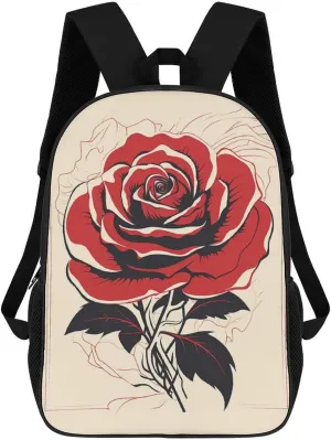 Laptop Backpack Casual Daypack Waterproof A Rose Art Computer Bag Business Work Bag for Travel