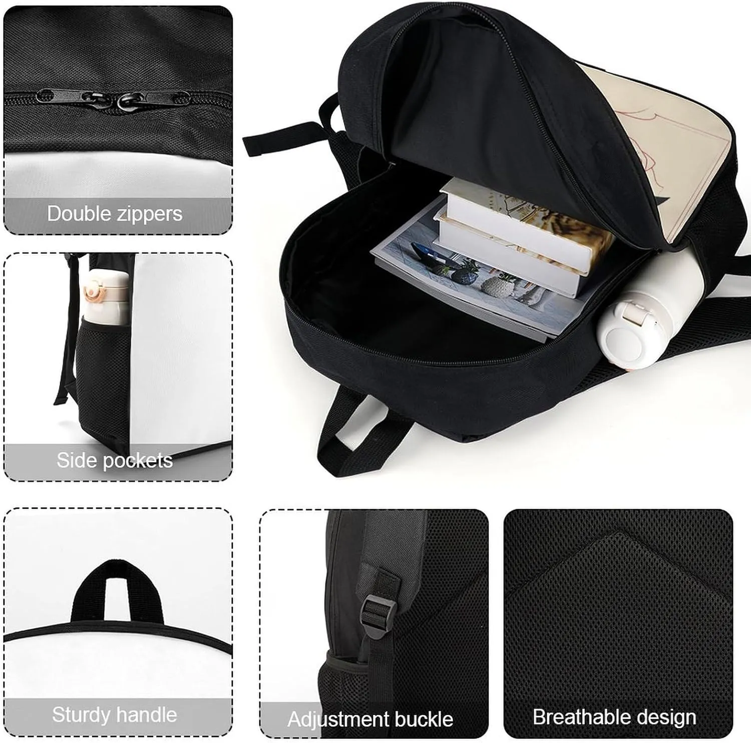 Laptop Backpack Casual Daypack Waterproof A Rose Art Computer Bag Business Work Bag for Travel