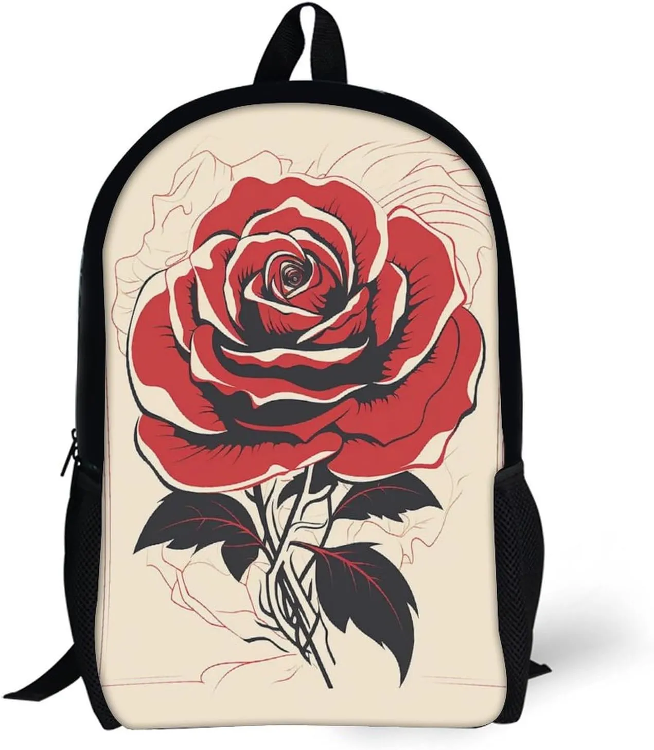 Laptop Backpack Casual Daypack Waterproof A Rose Art Computer Bag Business Work Bag for Travel