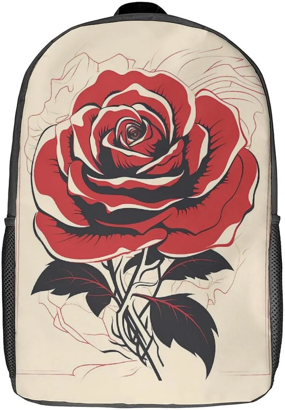 Laptop Backpack Casual Daypack Waterproof A Rose Art Computer Bag Business Work Bag for Travel