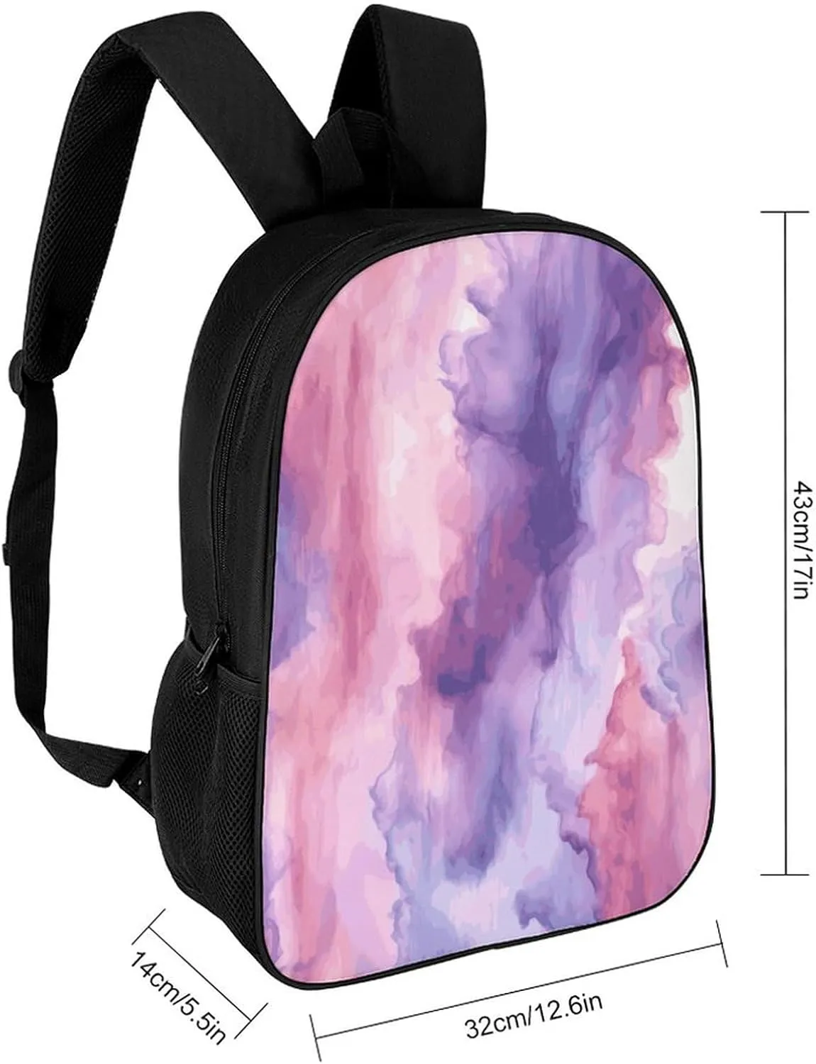 Laptop Backpack Casual Daypack Waterproof Abstract Watercolor Purple Computer Bag Business Work Bag for Travel