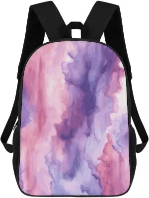 Laptop Backpack Casual Daypack Waterproof Abstract Watercolor Purple Computer Bag Business Work Bag for Travel