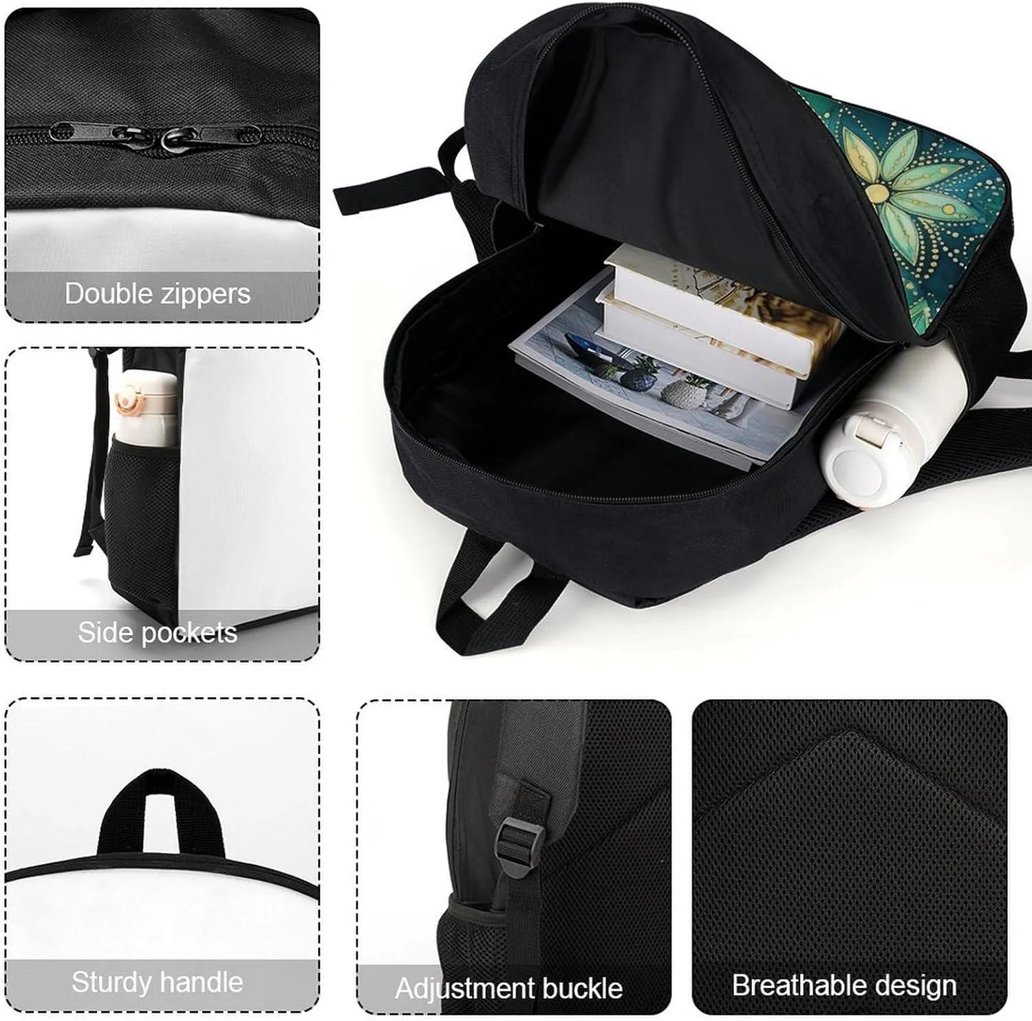 Laptop Backpack Casual Daypack Waterproof Blue And Green Computer Bag Business Work Bag for Travel