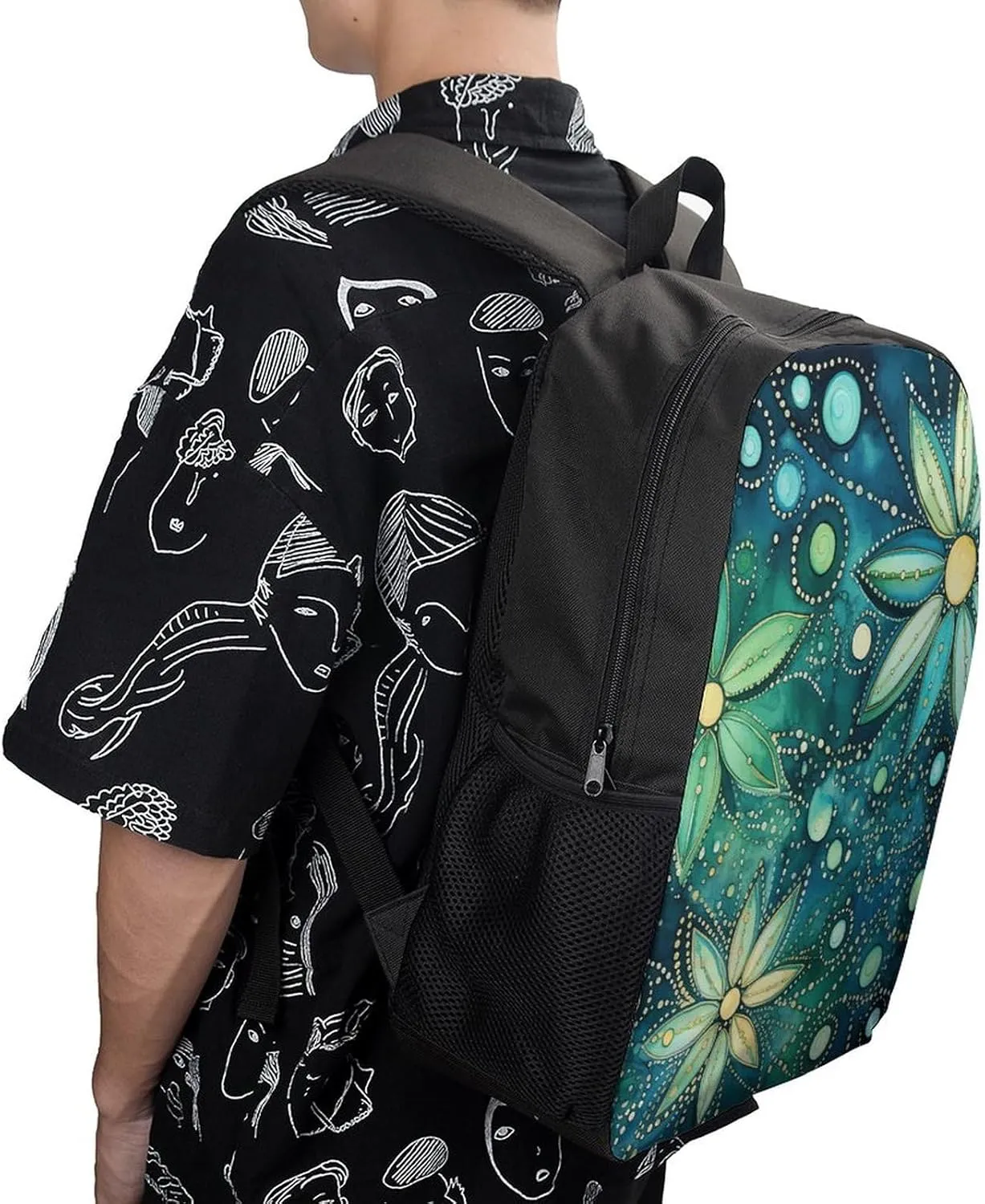 Laptop Backpack Casual Daypack Waterproof Blue And Green Computer Bag Business Work Bag for Travel