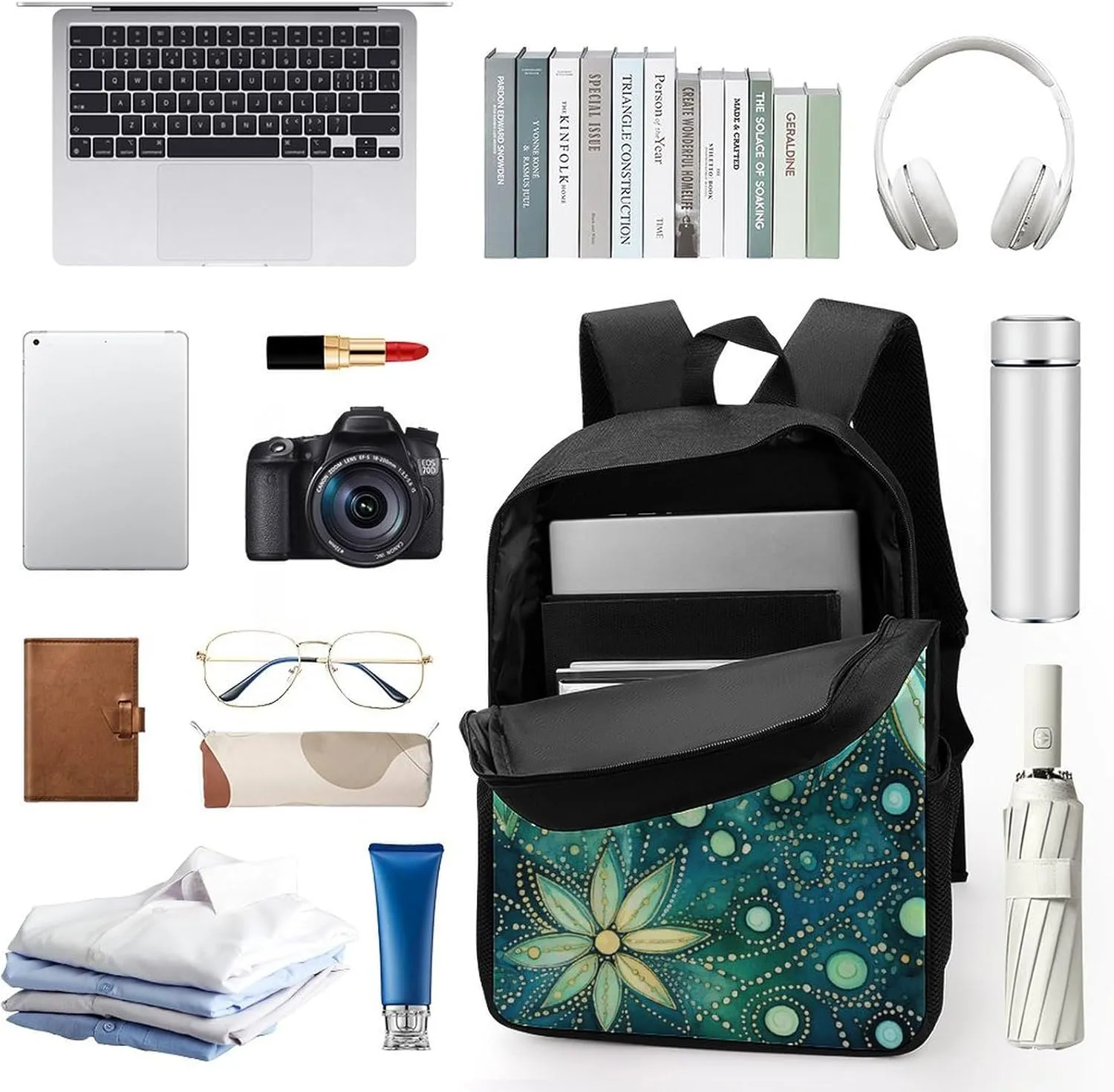 Laptop Backpack Casual Daypack Waterproof Blue And Green Computer Bag Business Work Bag for Travel