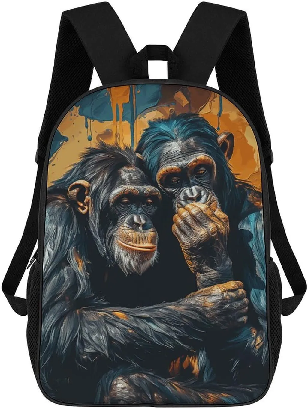 Laptop Backpack Casual Daypack Waterproof Chimpanzee Hug Computer Bag Business Work Bag for Travel, 17inch