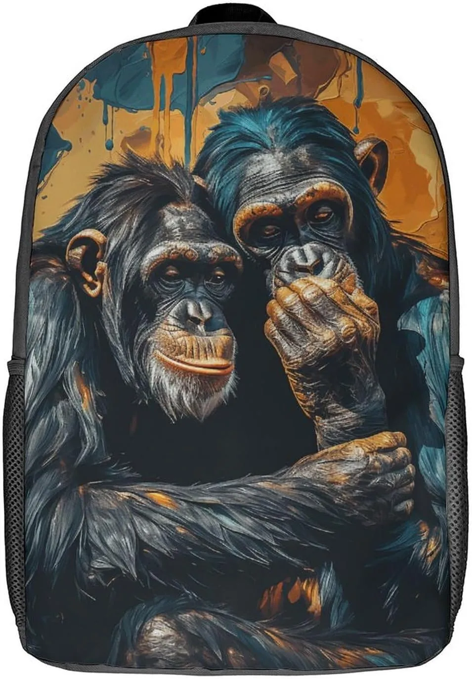 Laptop Backpack Casual Daypack Waterproof Chimpanzee Hug Computer Bag Business Work Bag for Travel, 17inch