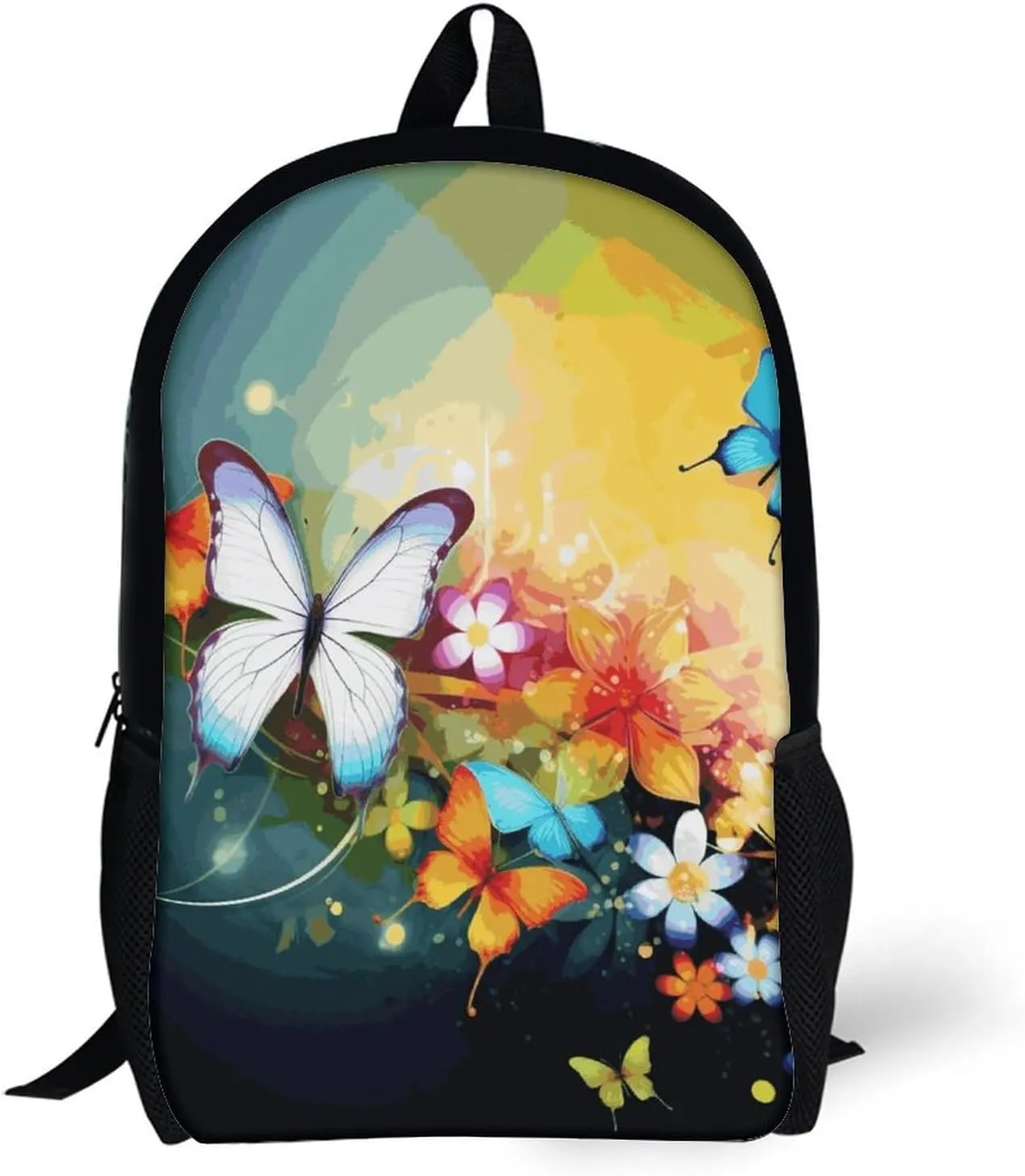 Laptop Backpack Casual Daypack Waterproof Colorful with Butterfly Computer Bag Business Work Bag for Travel
