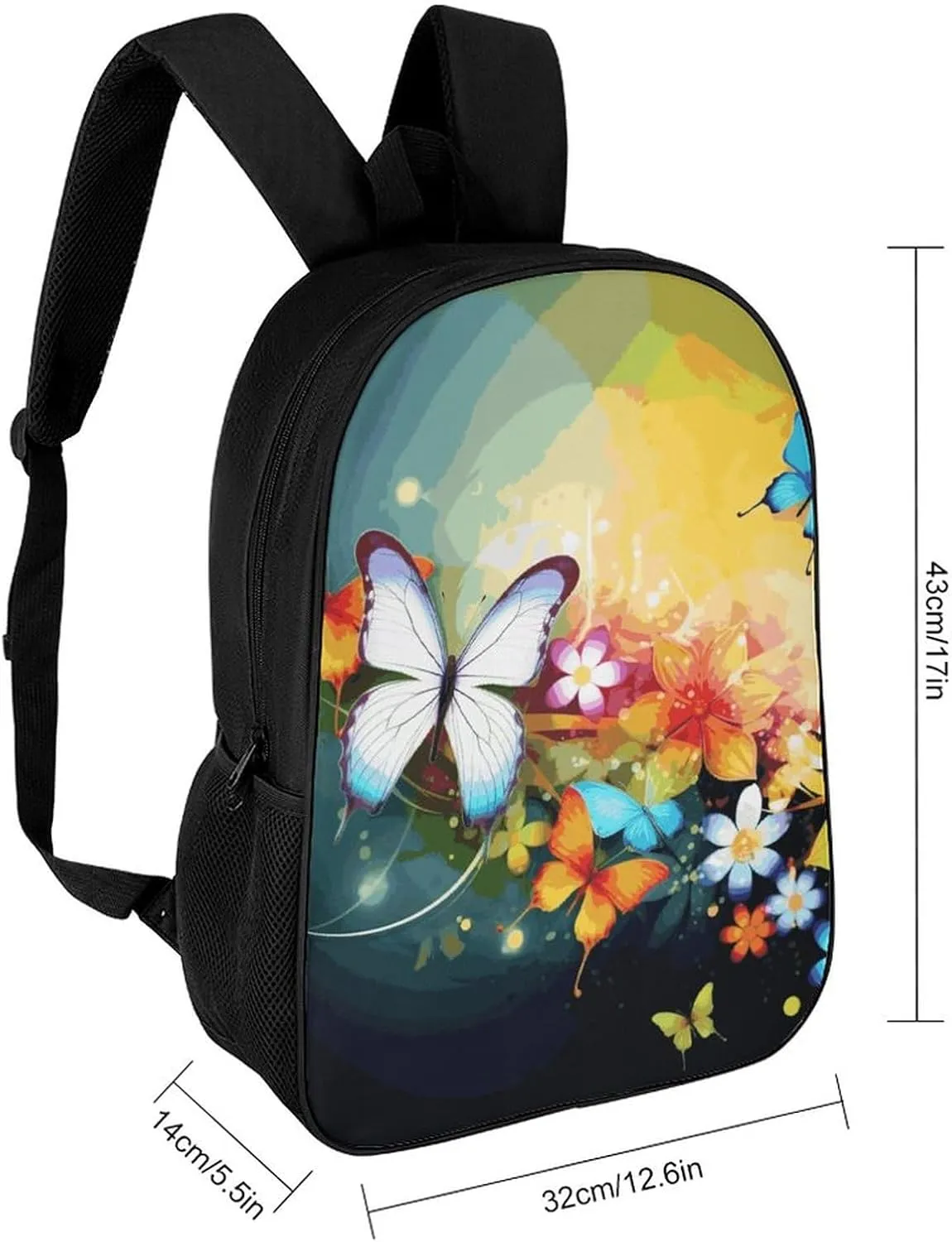 Laptop Backpack Casual Daypack Waterproof Colorful with Butterfly Computer Bag Business Work Bag for Travel