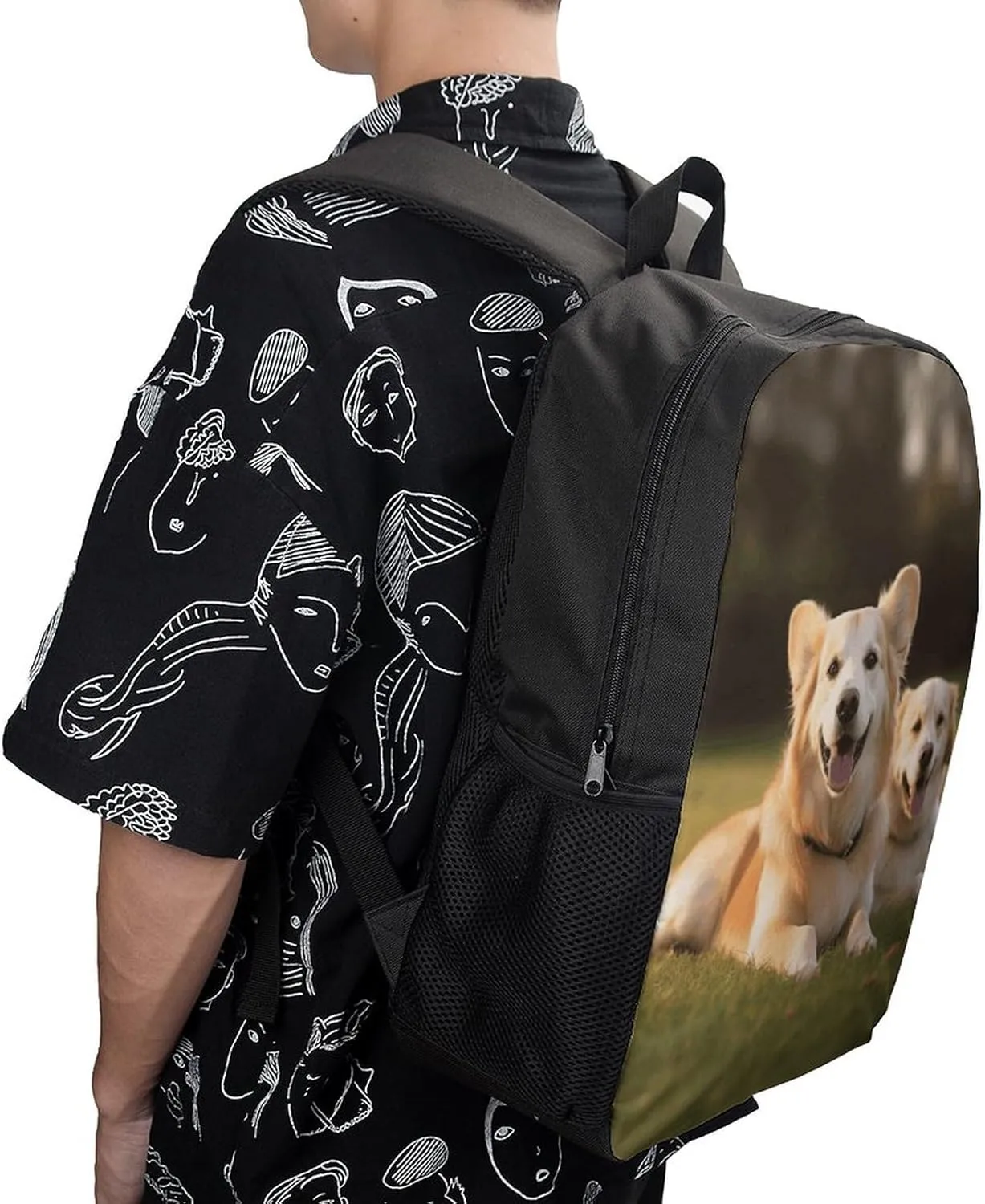 Laptop Backpack Casual Daypack Waterproof Dog on The Lawn Computer Bag Business Work Bag for Travel