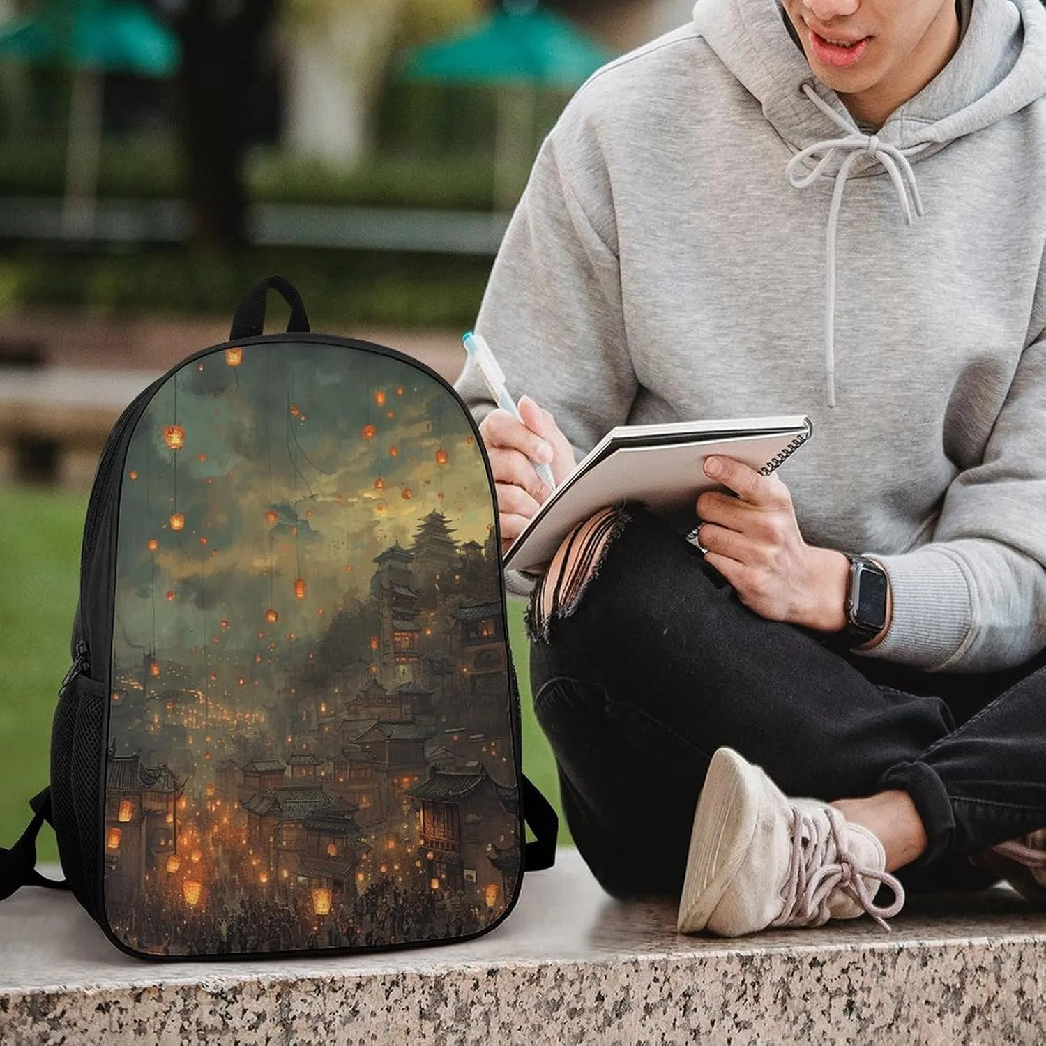 Laptop Backpack Casual Daypack Waterproof Lanterns Are Flying Computer Bag Business Work Bag for Travel