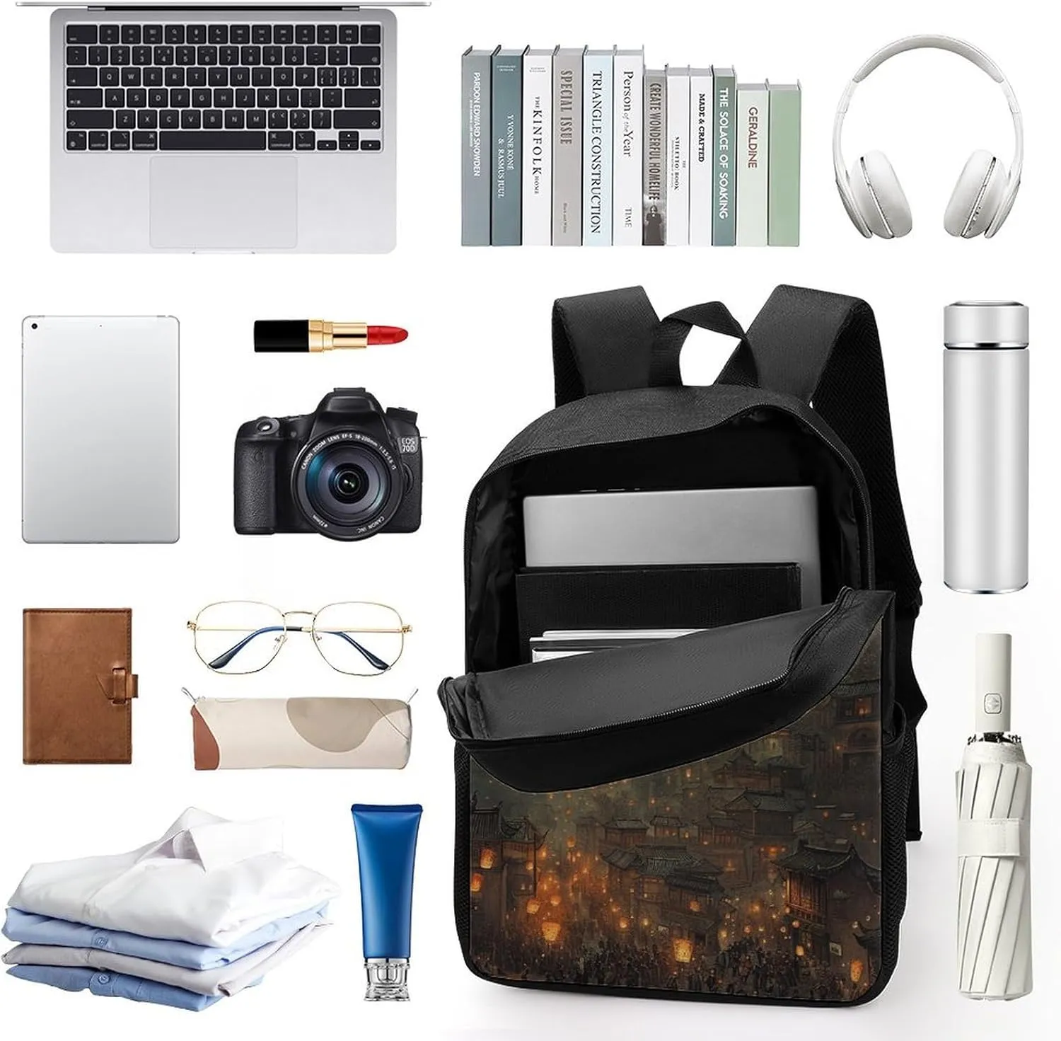 Laptop Backpack Casual Daypack Waterproof Lanterns Are Flying Computer Bag Business Work Bag for Travel