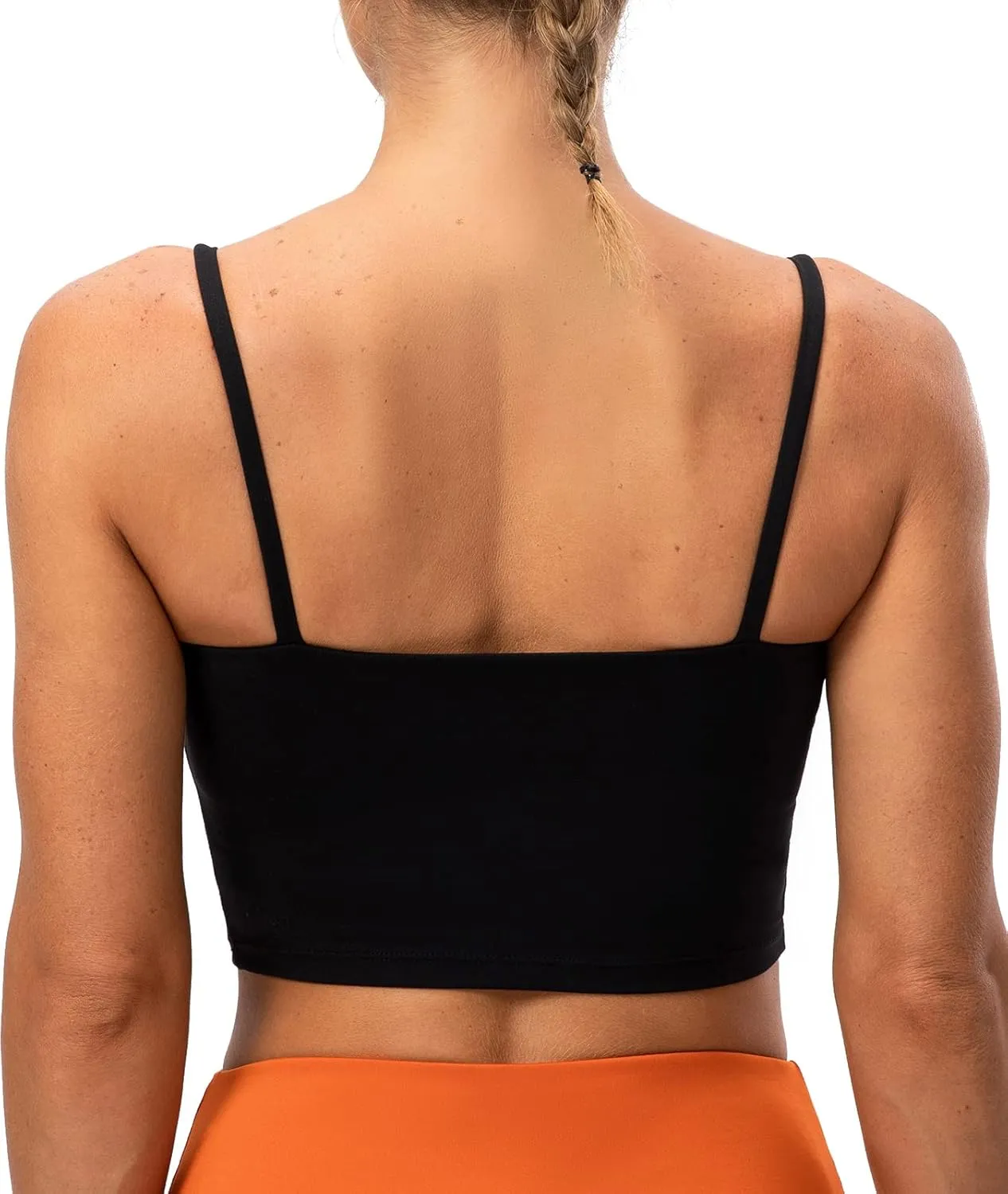 Lavento Women's Longline Sports Bras Yoga Cami Tank Top with Built in Bra