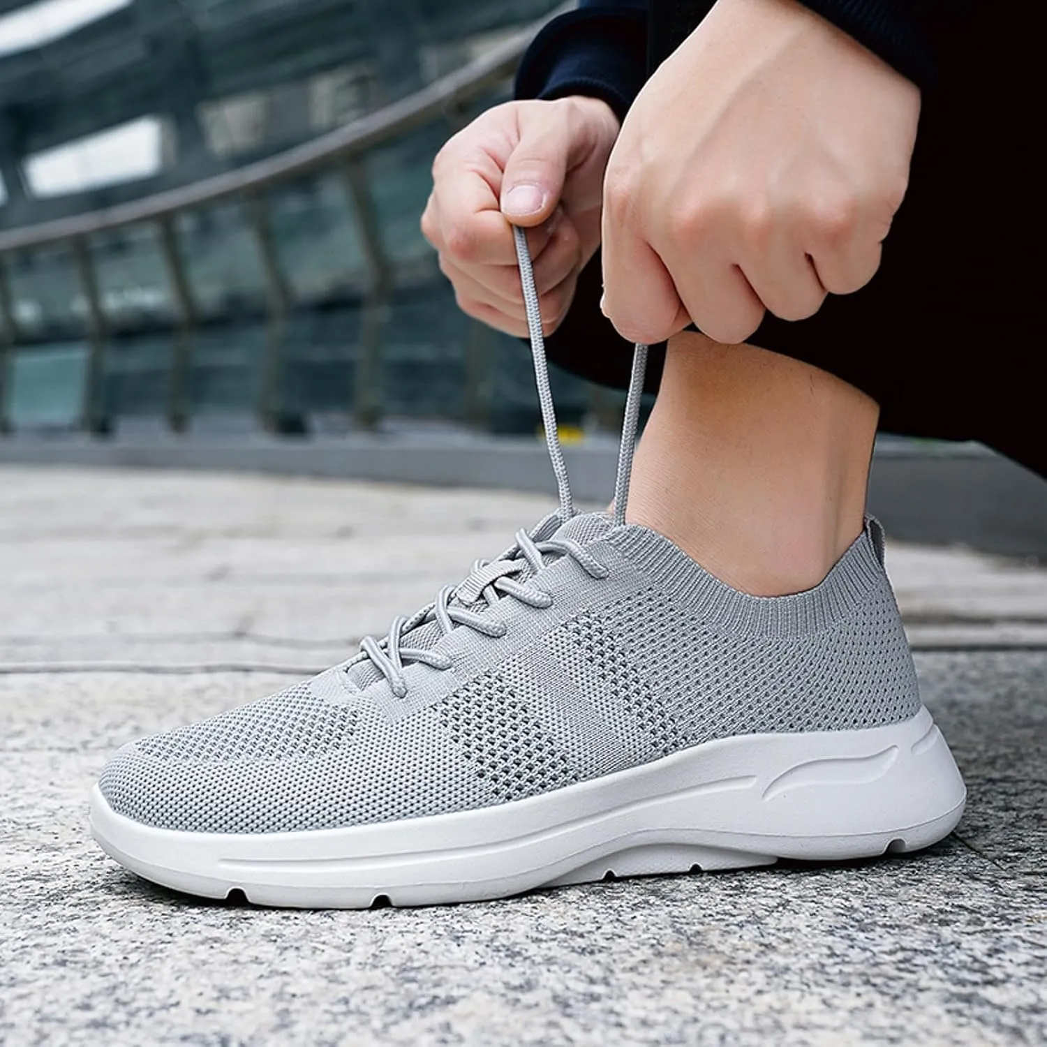 Lightweight Non Slip Sneakers for Men Slip On Lightweight Breathable Fashion Sneaker Lightweight Barefoot Shoes