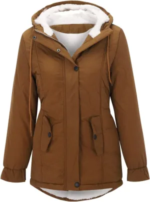Lined Thick Women's Trench Warm Winter ' Hooded Overcoat Coat Outwear Women's Coat Us Leather Jacket