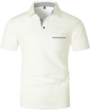 LIUPMWE Mens Polo Shirts Short Sleeve Shirts for Men Casual Cotton Collared T Shirt Golf Shirts Stylish Tops