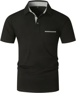 LIUPMWE Mens Polo Shirts Short Sleeve Shirts for Men Casual Cotton Collared T Shirt Golf Shirts Stylish Tops