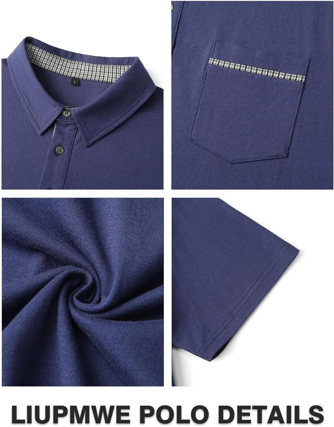 LIUPMWE Mens Polo Shirts Short Sleeve Shirts for Men Casual Cotton Collared T Shirt Golf Shirts Stylish Tops