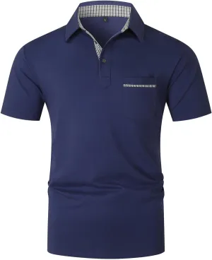 LIUPMWE Mens Polo Shirts Short Sleeve Shirts for Men Casual Cotton Collared T Shirt Golf Shirts Stylish Tops