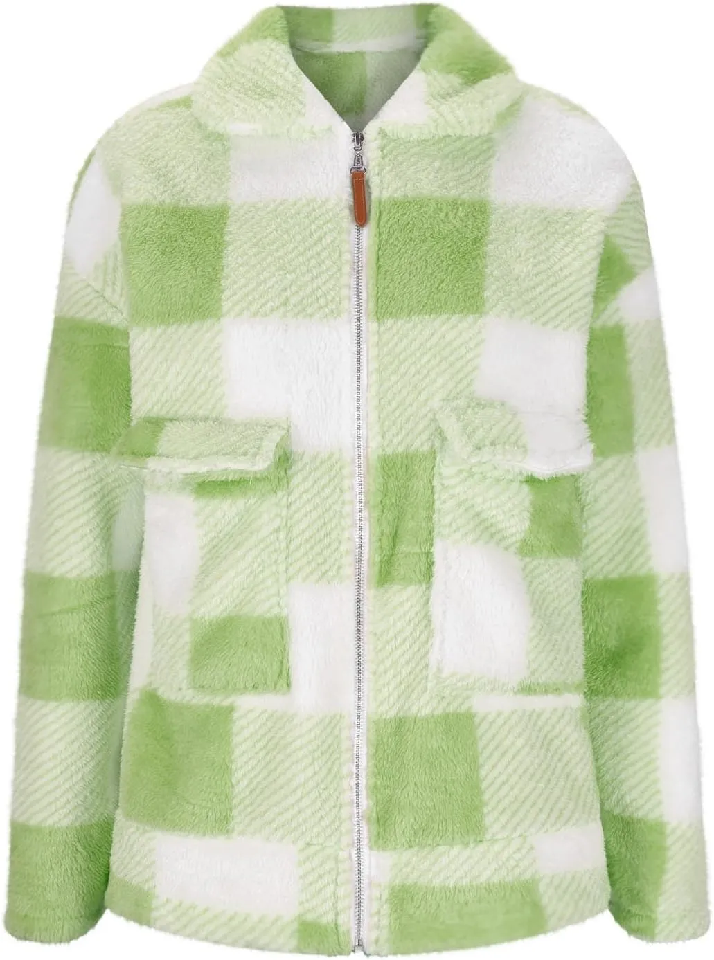 Long Winter Coats for Women Oversized Plaid Print Velvet Jackets Long Sleeve Zipper Cardigan Winter Coat Outerwear
