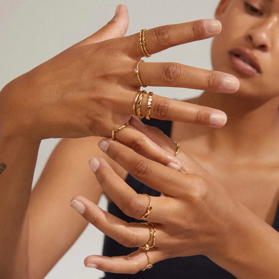 Lulu Wishbone Gold Plated Ring