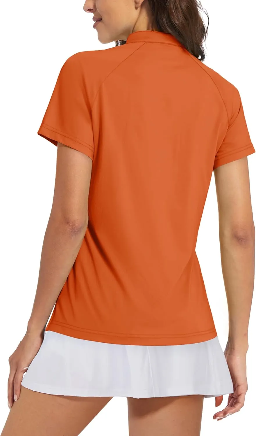MAGCOMSEN Women's Golf Polo Shirts UPF 50  V Neck Collarless Short Sleeve Shirts Quick Dry Tennis T-Shirts