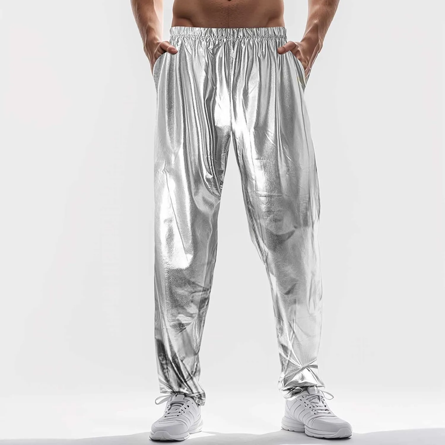Mardi Gras Pants for Men Relaxed Fit Stretch Waist Reflective Pants Lightweight Comfy Casual Atheltic Joggers Streetwear