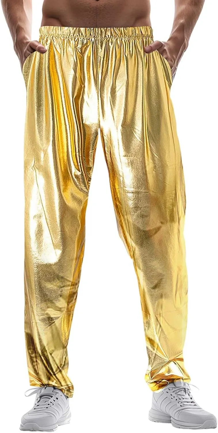 Mardi Gras Pants for Men Relaxed Fit Stretch Waist Reflective Pants Lightweight Comfy Casual Atheltic Joggers Streetwear