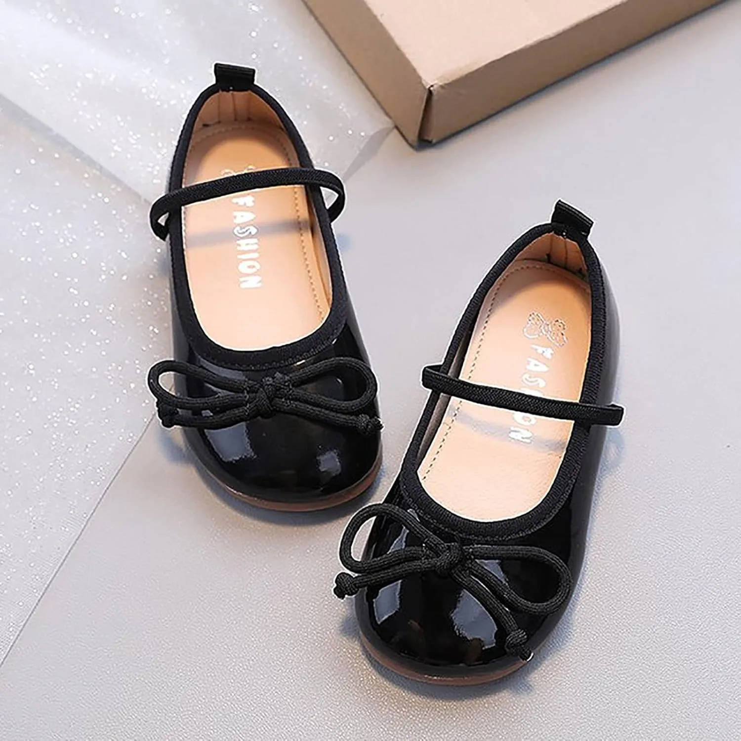 Mary Jane Flat Shoes for Little Girls Toddler Kids Ballet Dress Shoes Non Slip Soft Sole Princess Strap Shoes