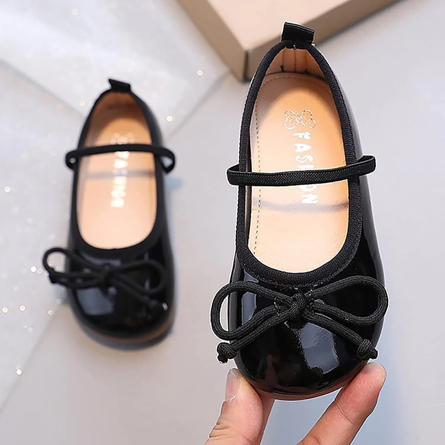 Mary Jane Flat Shoes for Little Girls Toddler Kids Ballet Dress Shoes Non Slip Soft Sole Princess Strap Shoes