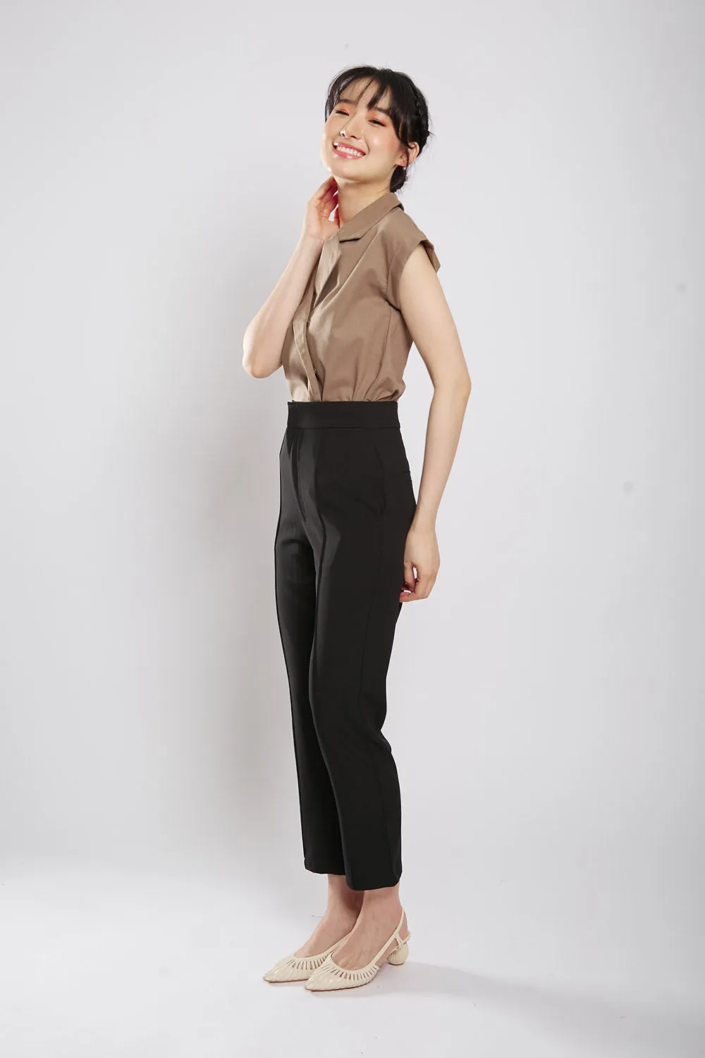 Maryanne Tailored Blouse in Coffee