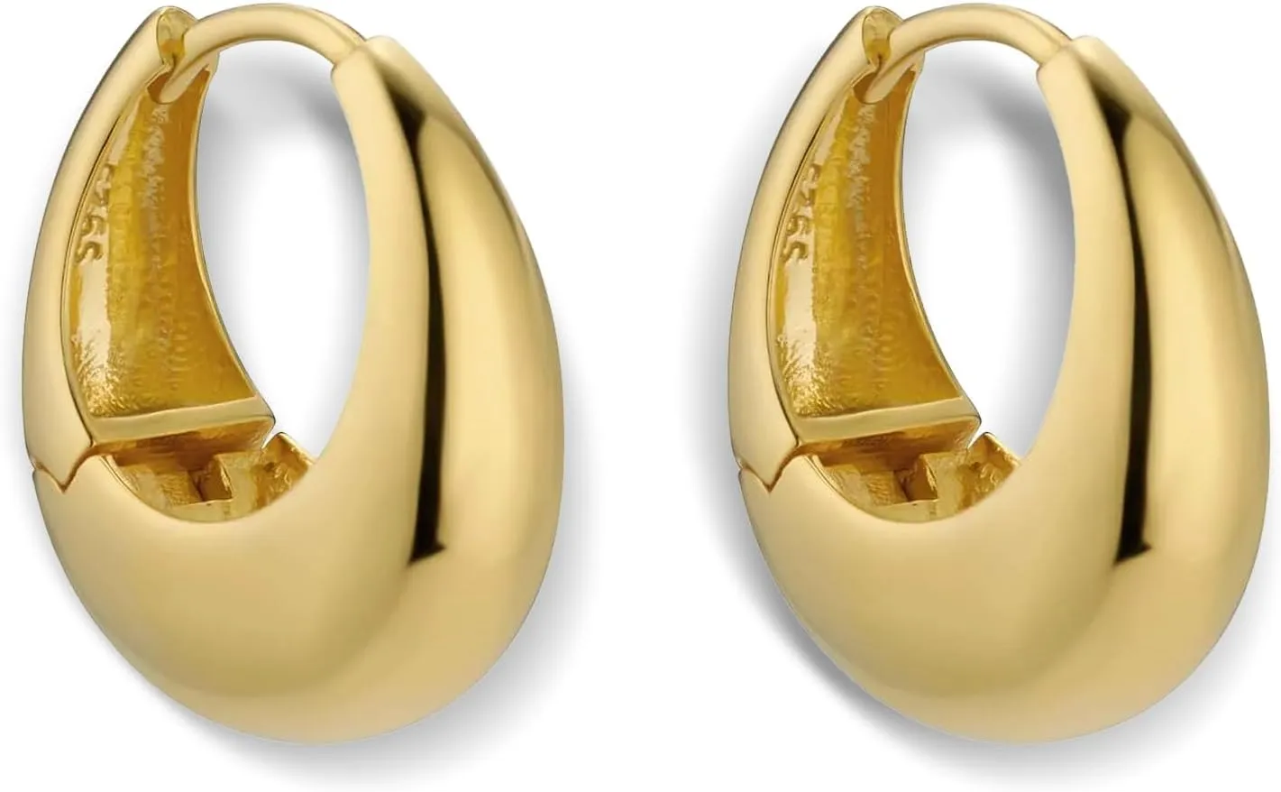 Medium Earrings Huggie Hoops | Medium Hoop Earrings for Women | 18k Gold Vermeil Hoops | Sterling Silver Hoops | New Modern Huggie Hoops | Statement Huggie Hoops | Thick Hoops Earrings