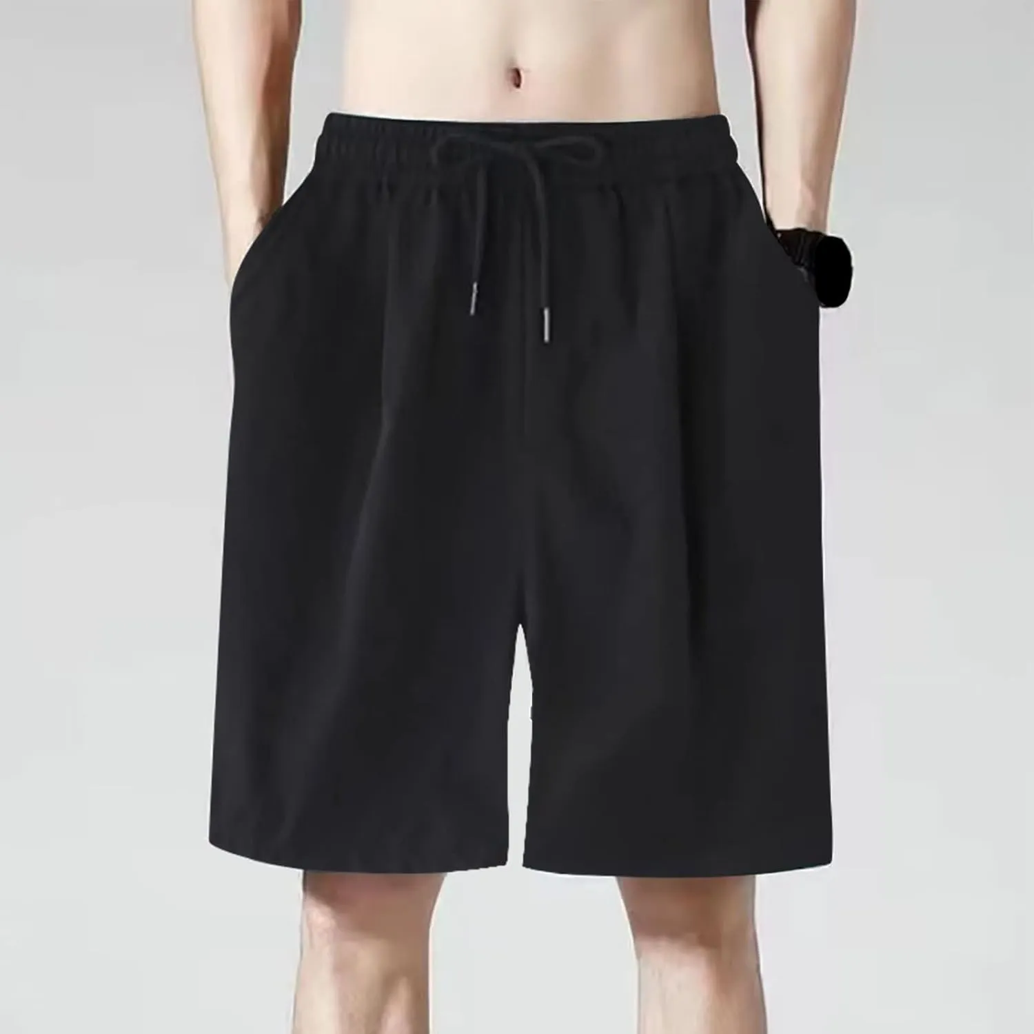 Men Combat Cargo Pants Casual Cotton Stretchy Linen Pant Cuffed Hem Sweatpants Joggers Loose Fit Yoga Sweat