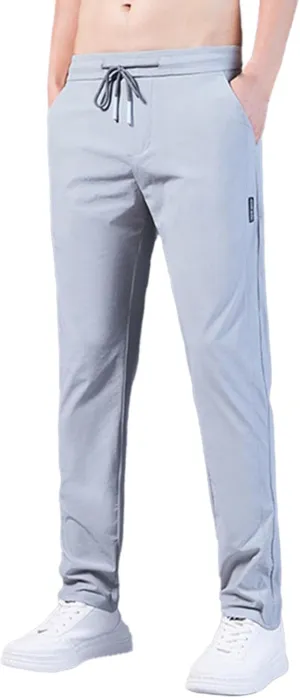 Men Combat Cargo Pants Casual Linen Stretch Drawstring Pant Beach Sweatpants Joggers Baggy Yoga Jogger Bottoms